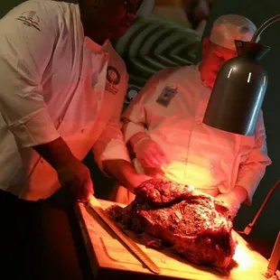 Chefs are ready for the carving station at your next event!! Contact Louisiana Culinary Institute for your catering needs.