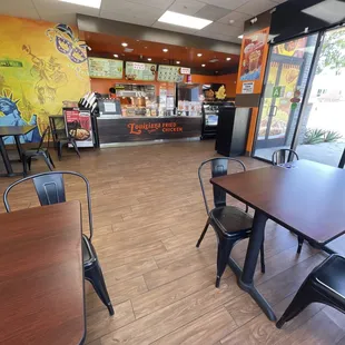 the inside of a restaurant