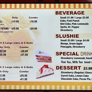 a menu
