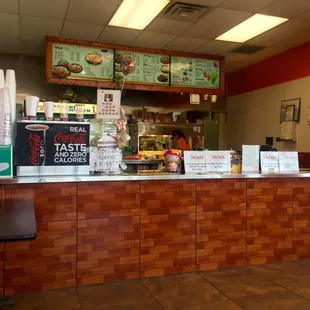 the inside of a restaurant