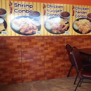 Wall of fried foods