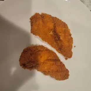 2 pieces of fried catfish.