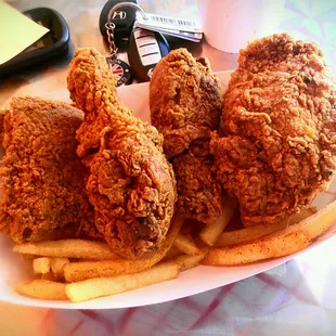 fried chicken and french fries