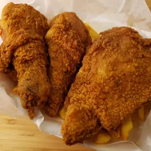 fried chicken and french fries