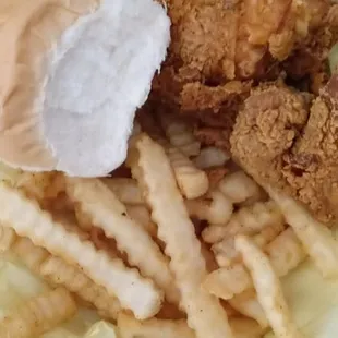fried chicken and french fries