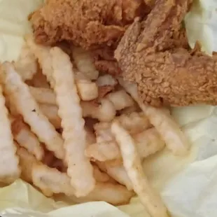 fried chicken and french fries