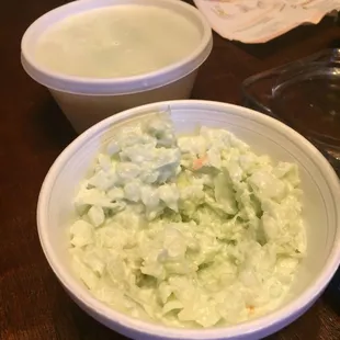 Scary unnatural green coleslaw...