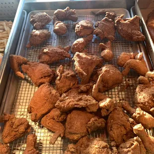 We fry fresh chicken and made to order so our chicken stay fresh and crispy.