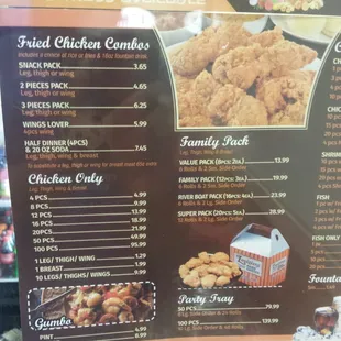 the menu
