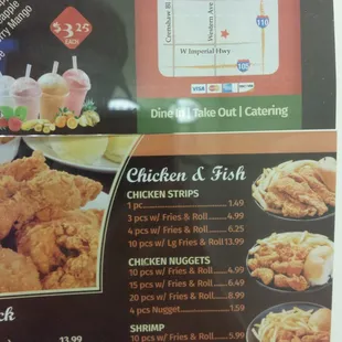 menu and prices