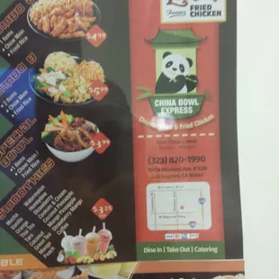 the menu