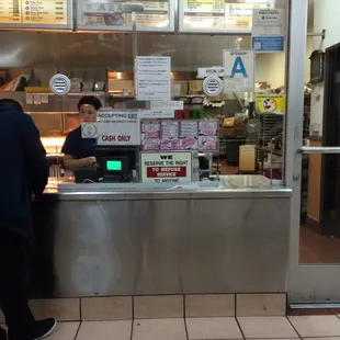 a man ordering food