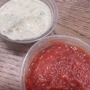 Cocktail sauce and tartar sauce