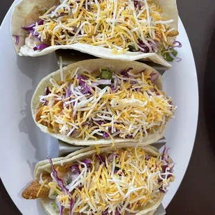 3 Fish Tacos Fried Redfish