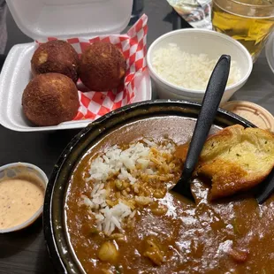 Crawfish Etoufee, Boudin balls FANTASTIC!!!