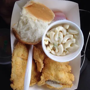 Catfish fillet lunch.