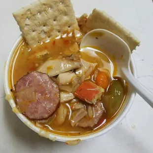 This gumbo was hella good! Lots of seafood and meat.