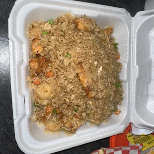Chicken and shrimp fried rice