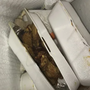 Wings we had to throw away, they were inedible