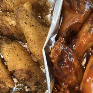Lemon pepper and spicy strawberry wings