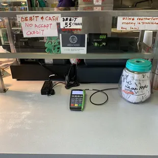 a cell phone on a counter