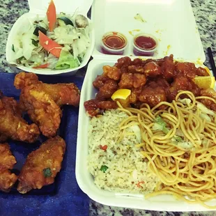 The best chow mein, and orange chicken