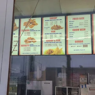Large menu inside