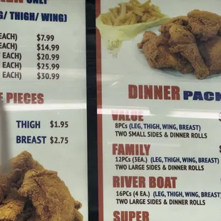 chicken wings and fried chicken