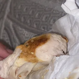 Chicken with maggots