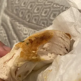 Fried chicken with maggots