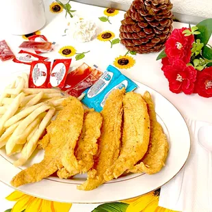 fried chicken and french fries