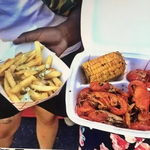 Garlic Fries, Crawfish Boil