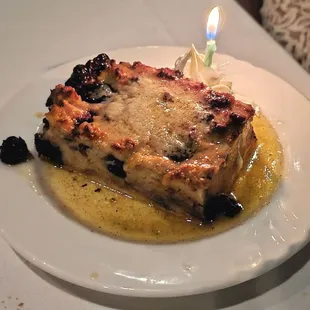 Blueberry bread pudding