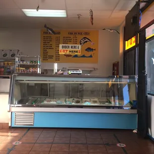 Fresh fish display case.