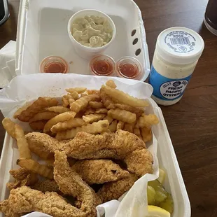9. Catfish Macaroni Salad and homemade tartar sauce! $3.00 for the sauce, but you get a ton.