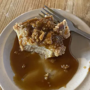 Bread pudding with rum sauce