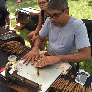 Rolling cigars!