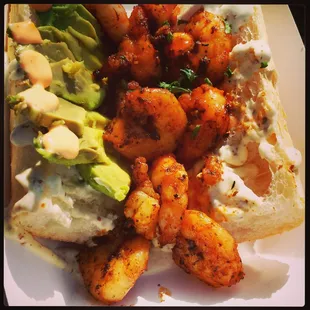 Blackened shrimp po boy!