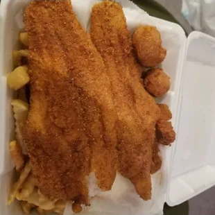 fried chicken and fries