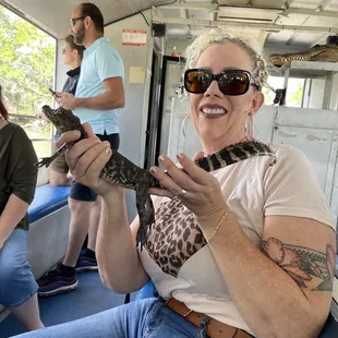 Holding Elvis the Gator