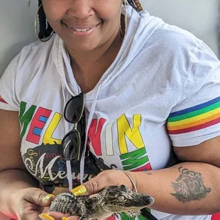 Me holding a baby gator.