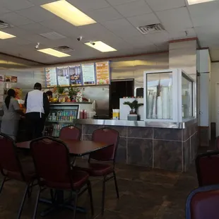 the inside of a restaurant