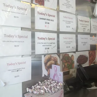 Their wall with specials on there.