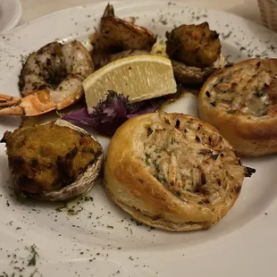 Combination Platter for Two - crab puffs, bbq shrimp &amp; stuffed mushrooms