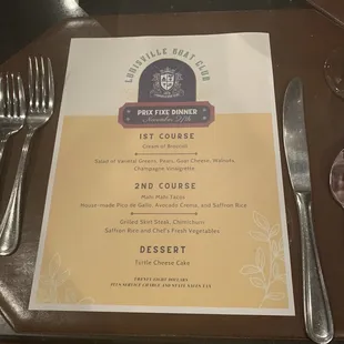 Prix Fixe Menu (11/27/2021)