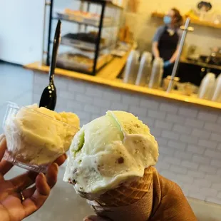Banana Pudding And Key lime scoops