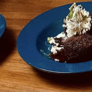 Feast BBQ pork cake with coleslaw