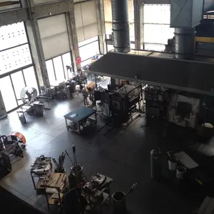 The artists' workshop from the 2nd floor reception hall.