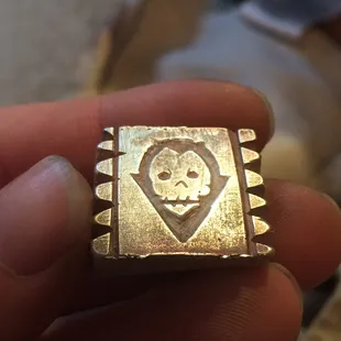 Sterling silver ring face.