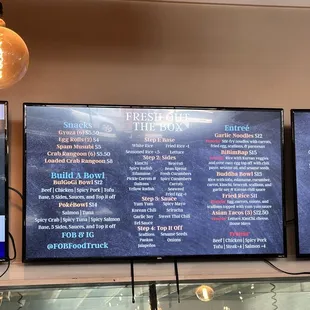 Menu for Fresh Out the Box